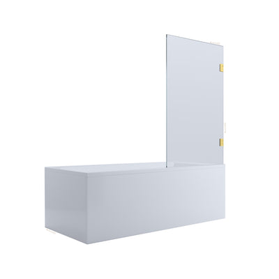 BELLA VISTA FRAMELESS HINGED DOOR BATH SHOWER SCREEN SHINY GOLD