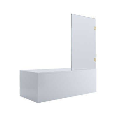 BELLA VISTA FRAMELESS HINGED DOOR BATH SHOWER SCREEN FRENCH GOLD