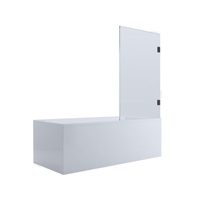 BELLA VISTA FRAMELESS HINGED DOOR BATH SHOWER SCREEN BLACK