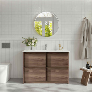 MERCIO BELLA NOTAIO WALNUT 1200MM SINGLE BOWL FLOOR STANDING VANITY
