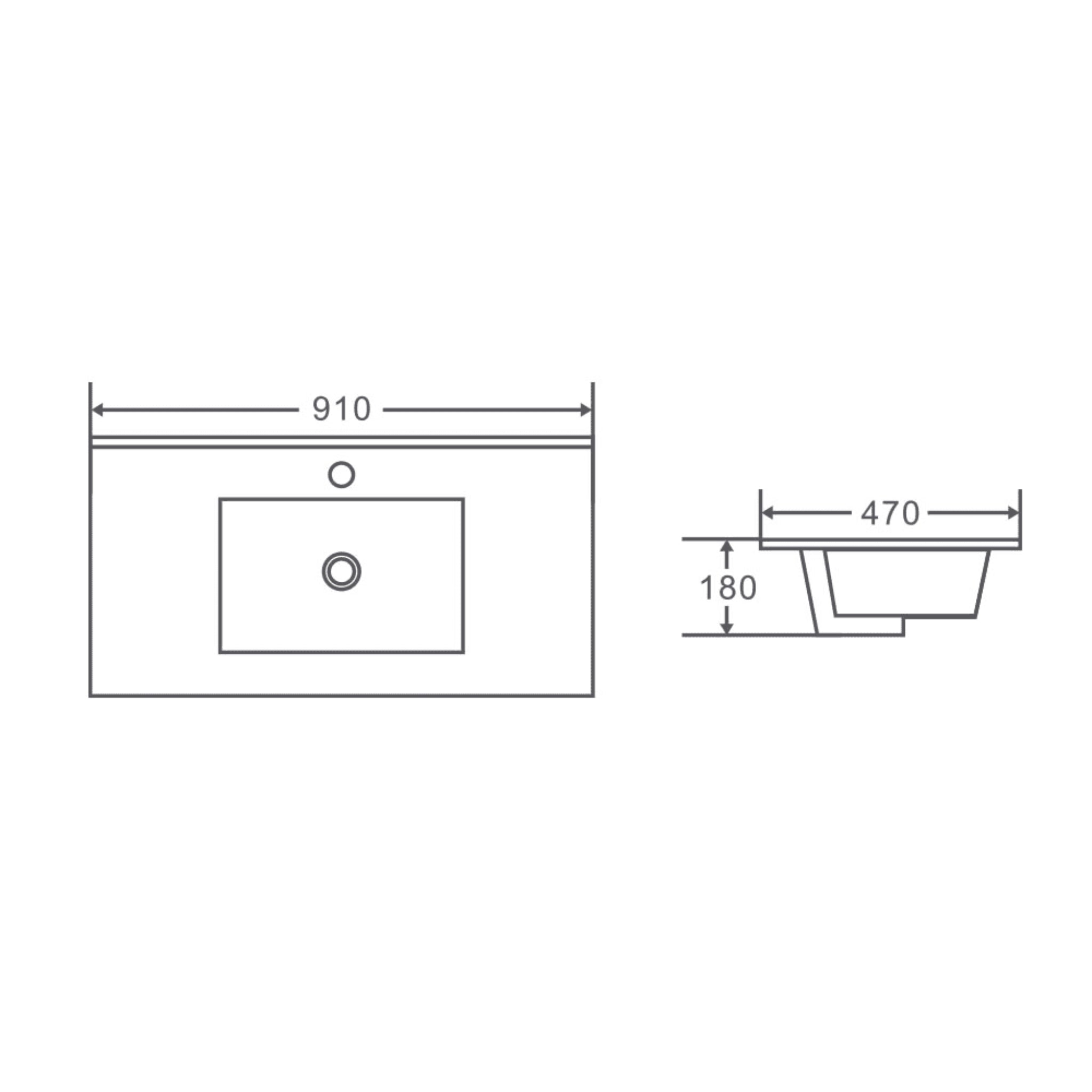 MERCIO BELLA NOTAIO WALNUT 900MM SINGLE BOWL FLOOR STANDING VANITY