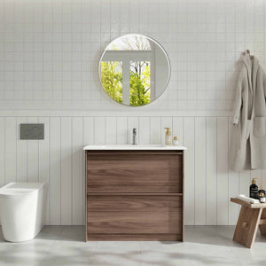 MERCIO BELLA NOTAIO WALNUT 900MM SINGLE BOWL FLOOR STANDING VANITY
