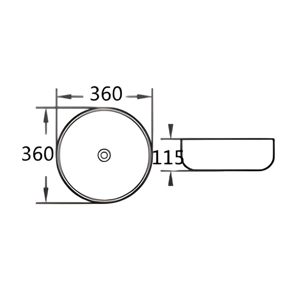 POSEIDON BELLEVUE FLUTED ABOVE COUNTER BASIN MATTE BLACK 360MM