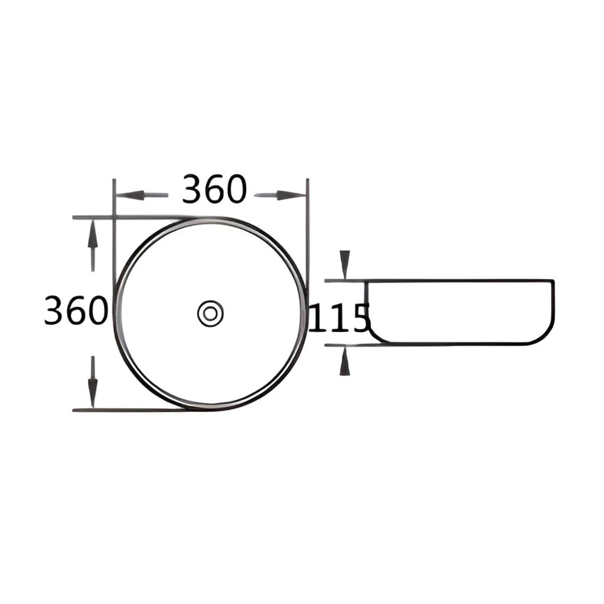 POSEIDON BELLEVUE FLUTED ABOVE COUNTER BASIN MATTE BLACK 360MM