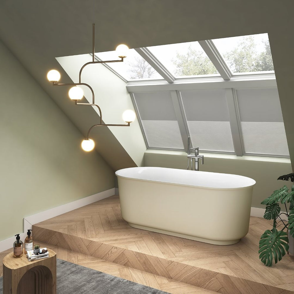 BELBAGNO BERG FREESTANDING BATHTUB SOFT SAND AND GLOSS WHITE (AVAILABLE IN 1500MM AND 1700MM)