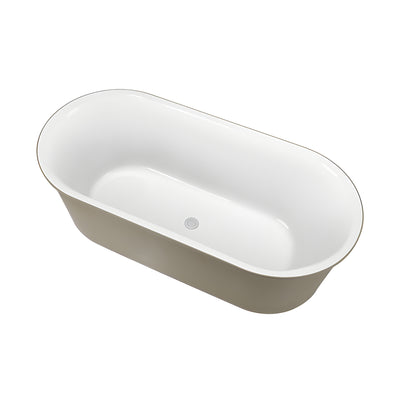 BELBAGNO BERG FREESTANDING BATHTUB SOFT SAND AND GLOSS WHITE (AVAILABLE IN 1500MM AND 1700MM)