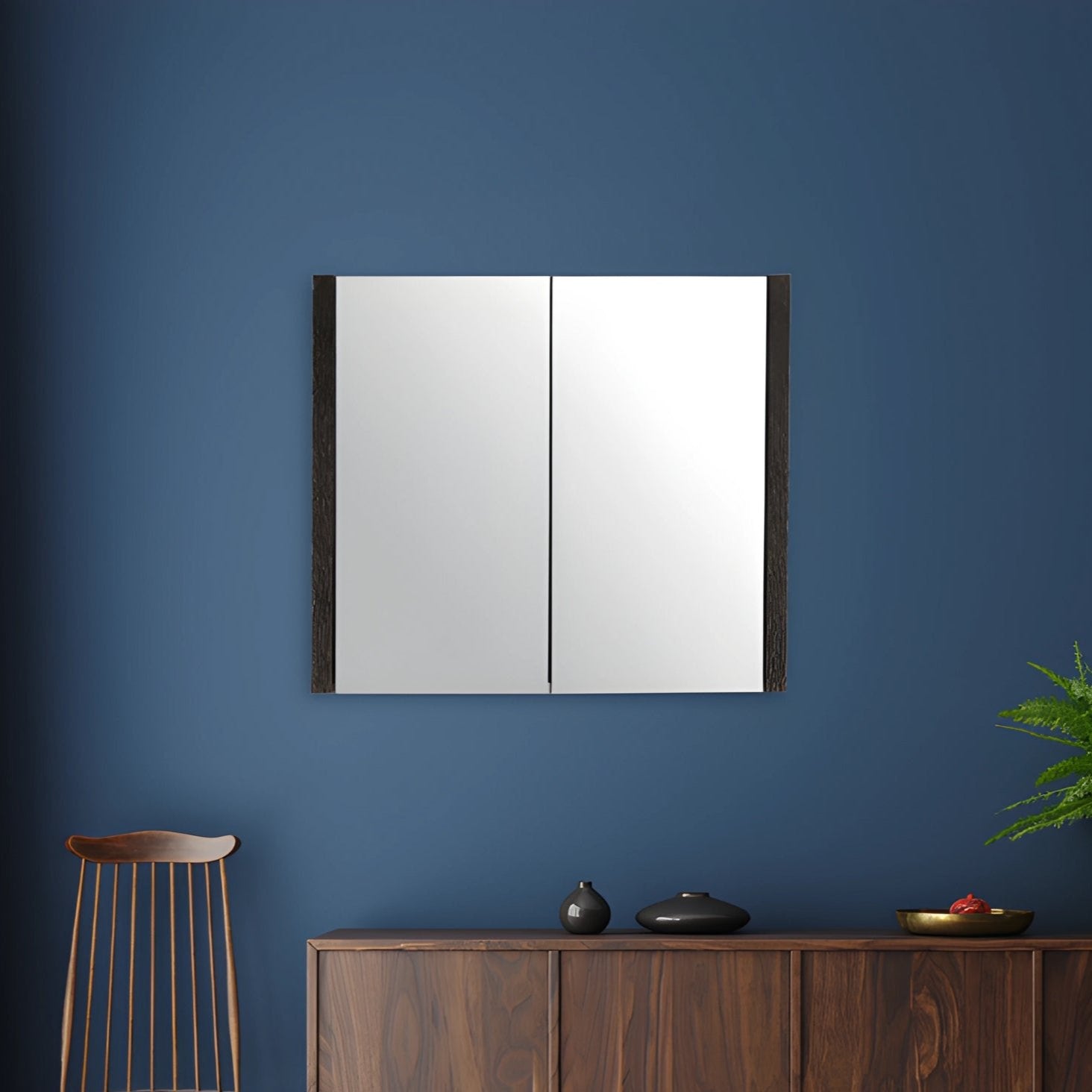 BEL BAGNO ALEXANDRA SILVER OAK MIRROR CABINET 760X660MM