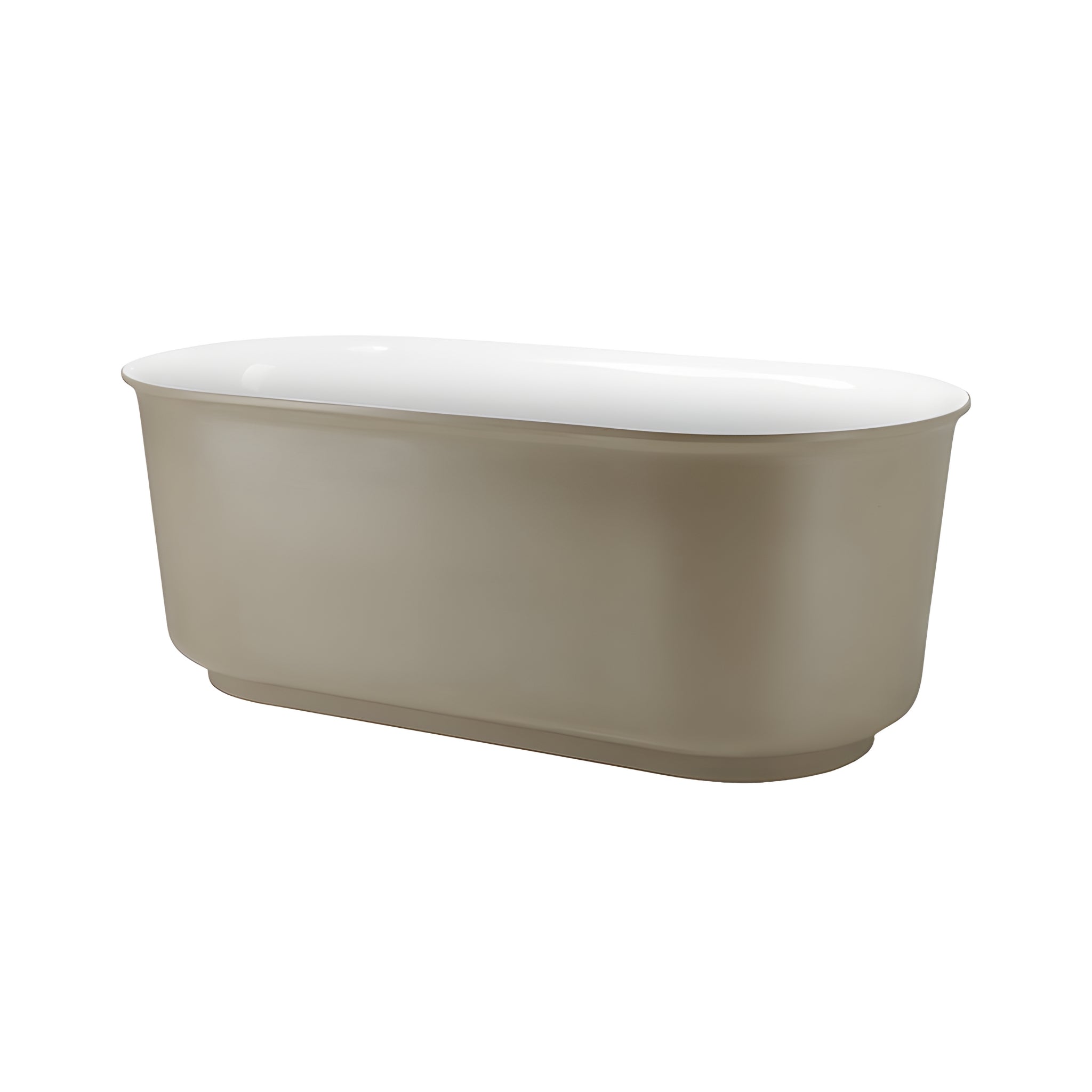 BEL BAGNO BERG FREESTANDING BATHTUB SOFT SAND AND GLOSS WHITE (AVAILABLE IN 1500MM AND 1700MM)
