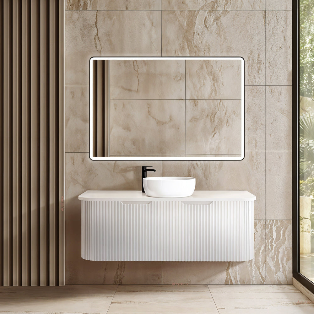 RIVA BERGEN MATTE WHITE 1200MM SINGLE BOWL WALL HUNG VANITY