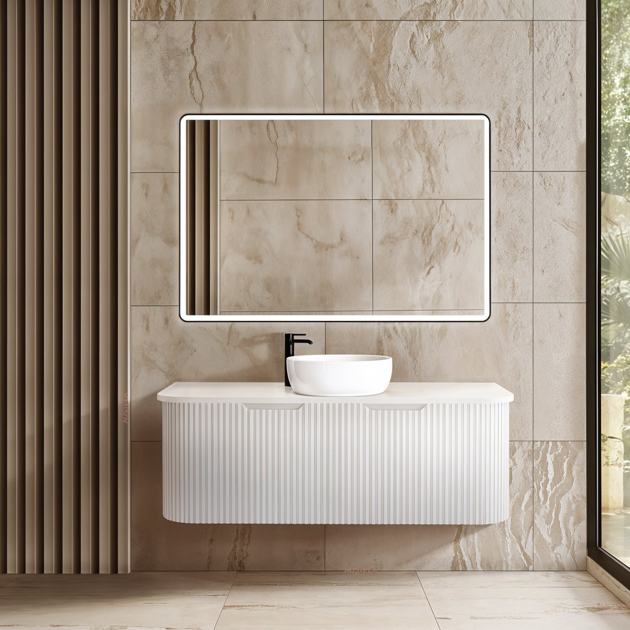 RIVA BERGEN MATTE WHITE 1200MM SINGLE BOWL WALL HUNG VANITY