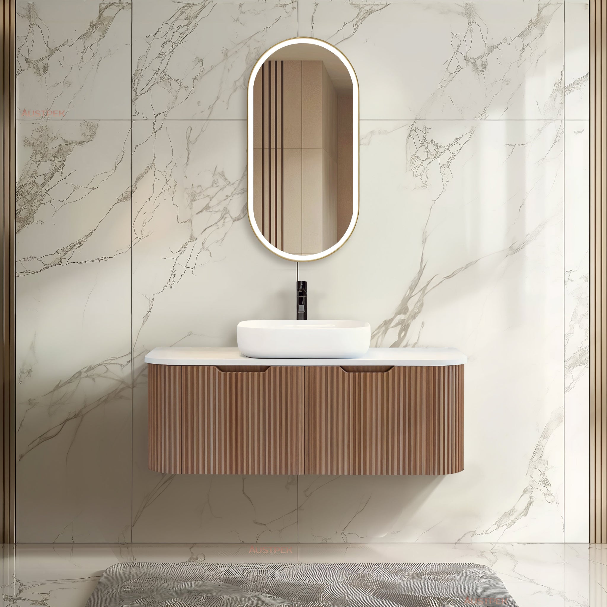 RIVA BERGEN SOLID TIMBER 1200MM SINGLE BOWL WALL HUNG VANITY
