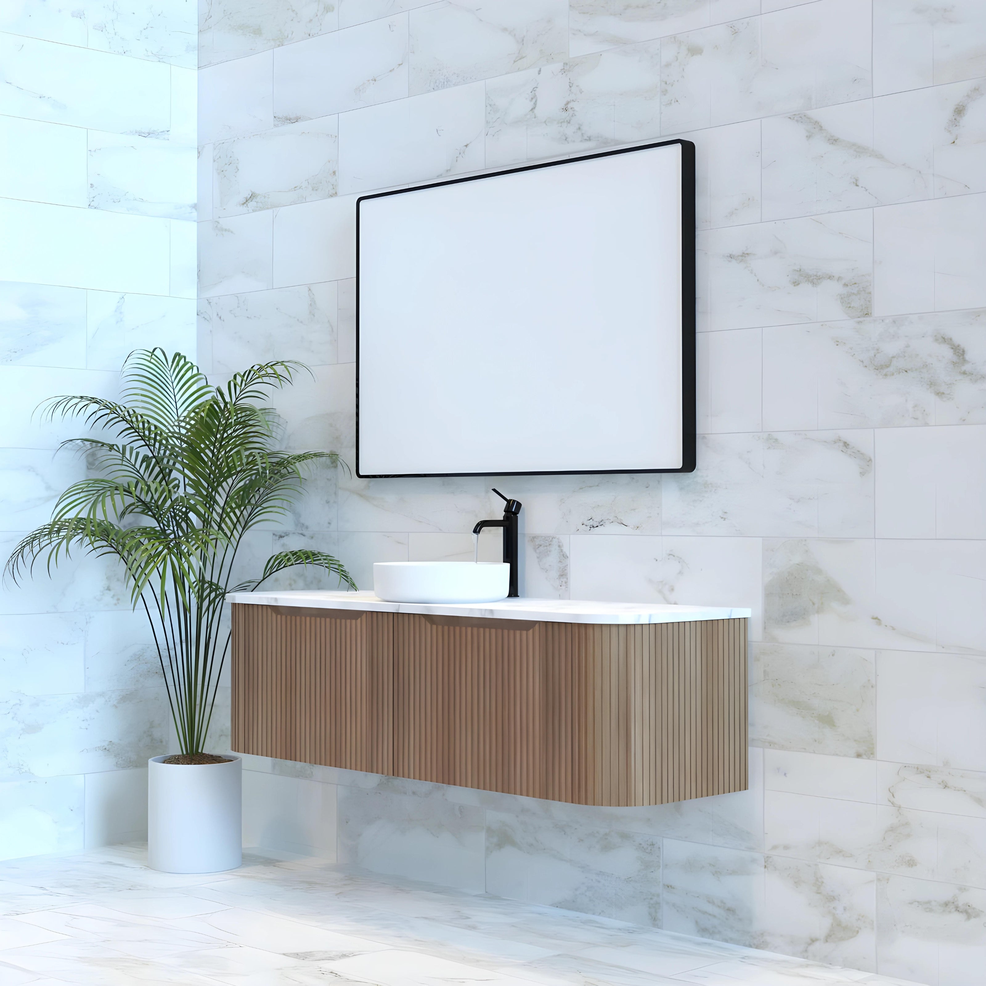 RIVA BERGEN SOLID TIMBER 1500MM SINGLE BOWL WALL HUNG VANITY