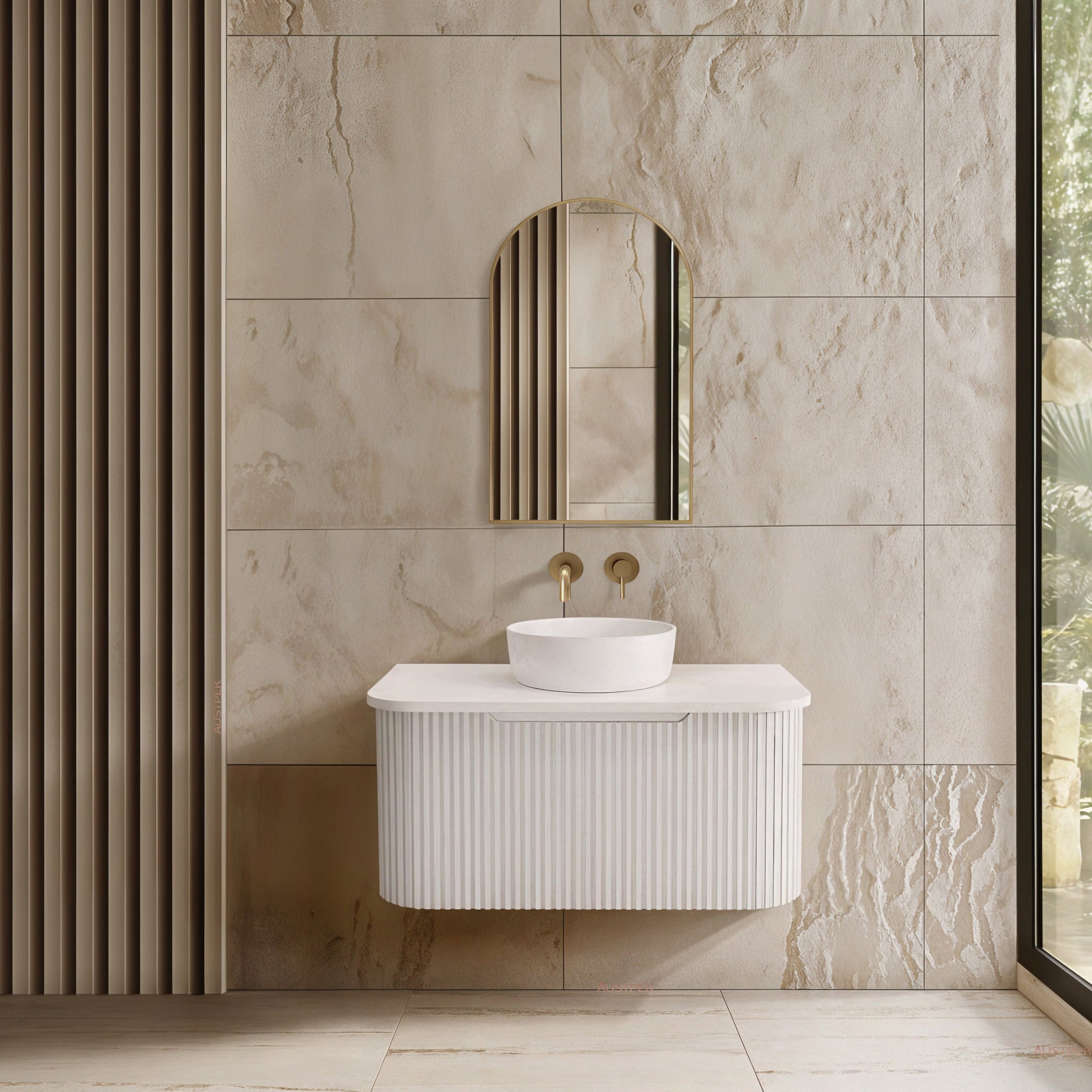 RIVA BERGEN MATTE WHITE 900MM SINGLE BOWL WALL HUNG VANITY