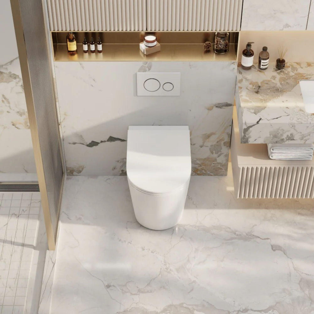 MERCIO BERLIN99 QUIET FLUSH WALL FACED FLOOR PAN MATTE WHITE