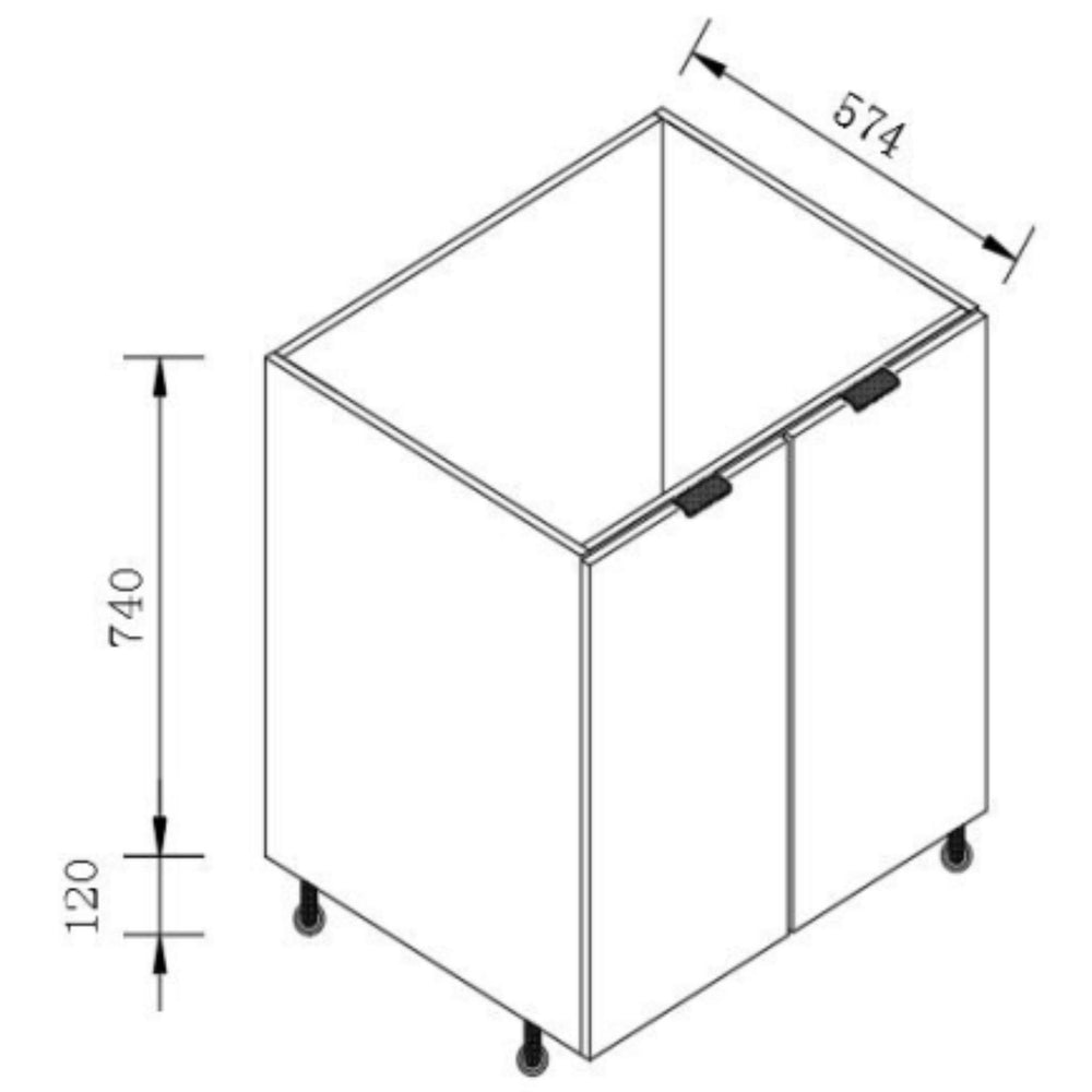 VITO CUSTOM DOUBLE DOOR CUPBOARD FLOOR STANDING KITCHEN CABINET (MULTIPLE SIZES AVAILABLE)