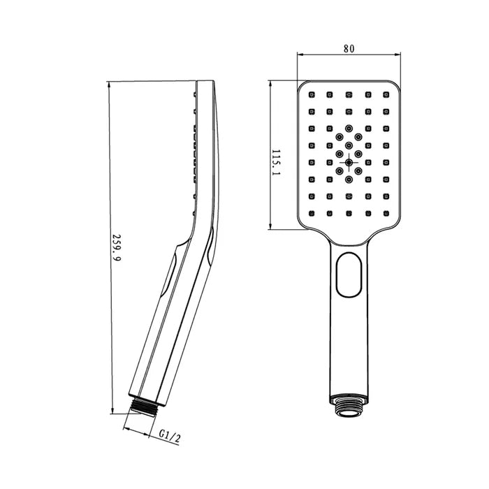 INSPIRE TARAN COMBO SHOWER SET WITH SINGLE HOSE 250MM BRUSHED GOLD (TOP INLET)