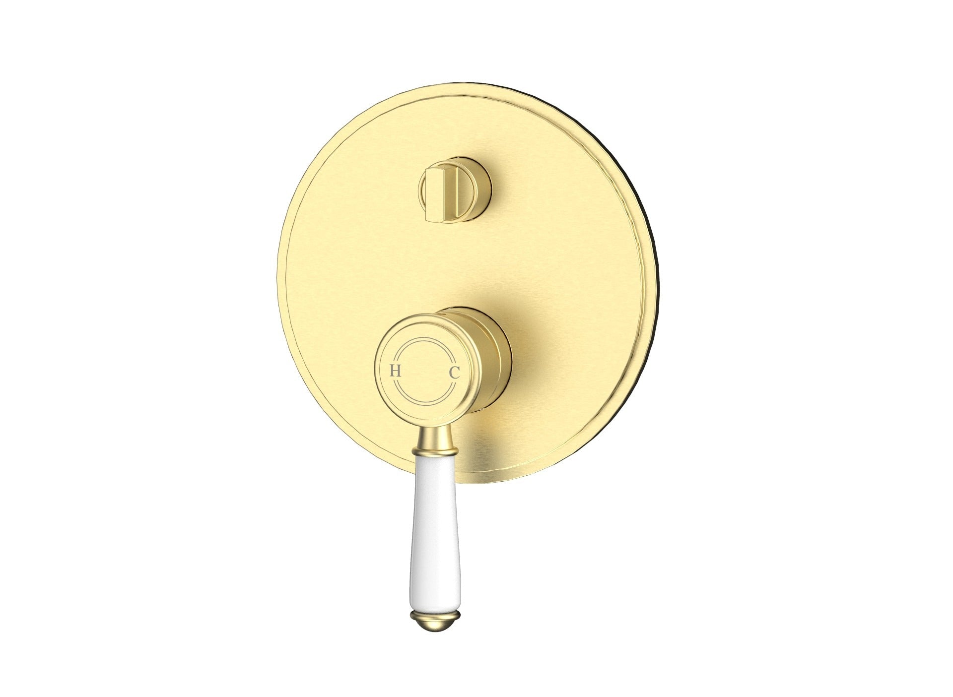 IKON CLASICO WALL DIVERTER MIXER TRIM KIT WITH ROUGH IN BODY 160MM CERAMIC HANDLE BRUSHED GOLD