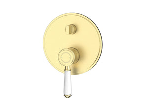 IKON CLASICO LEAD FREE WALL DIVERTER MIXER TRIM KIT WITH ROUGH IN BODY 160MM CERAMIC HANDLE BRUSHED GOLD