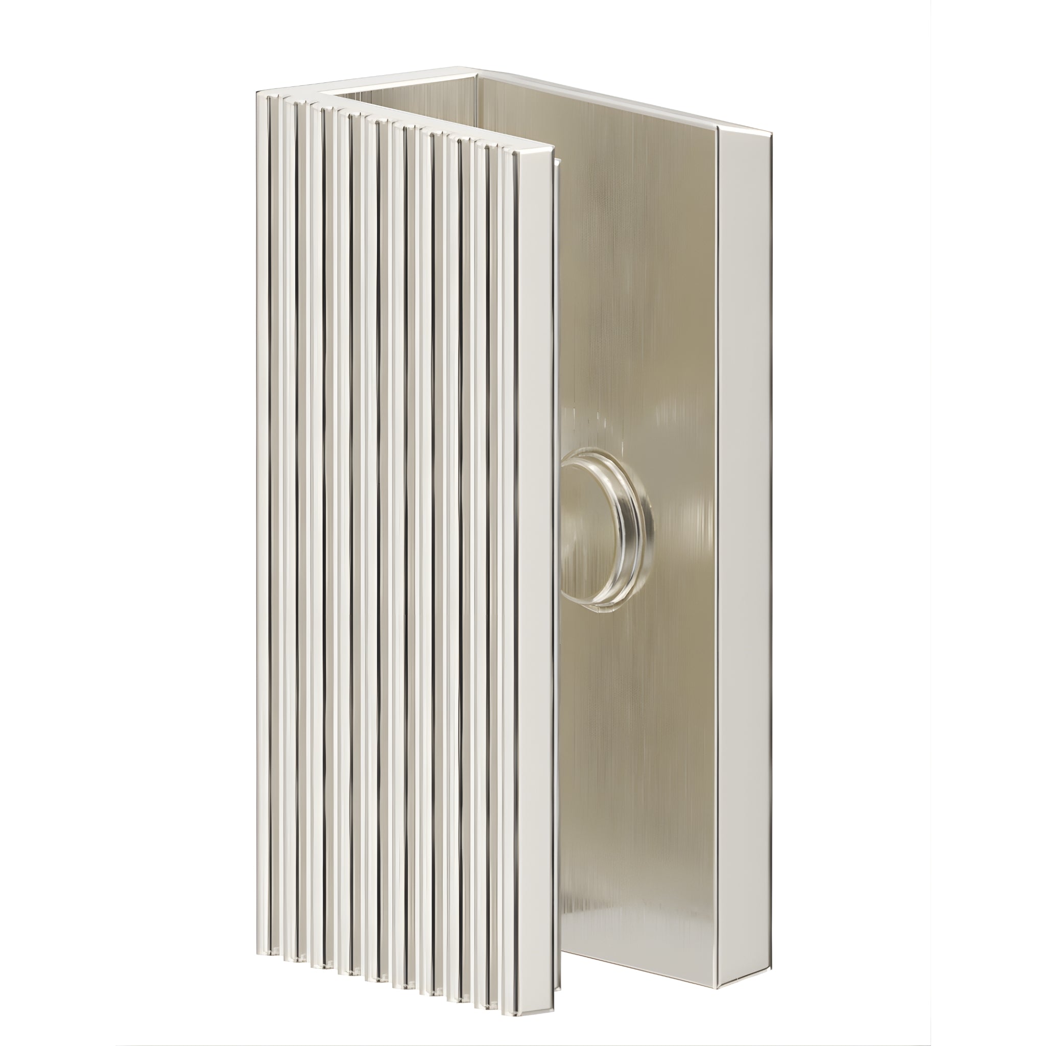 BELLA VISTA FLUTED SHOWER SCREEN WALL BRACKET BRUSHED NICKEL