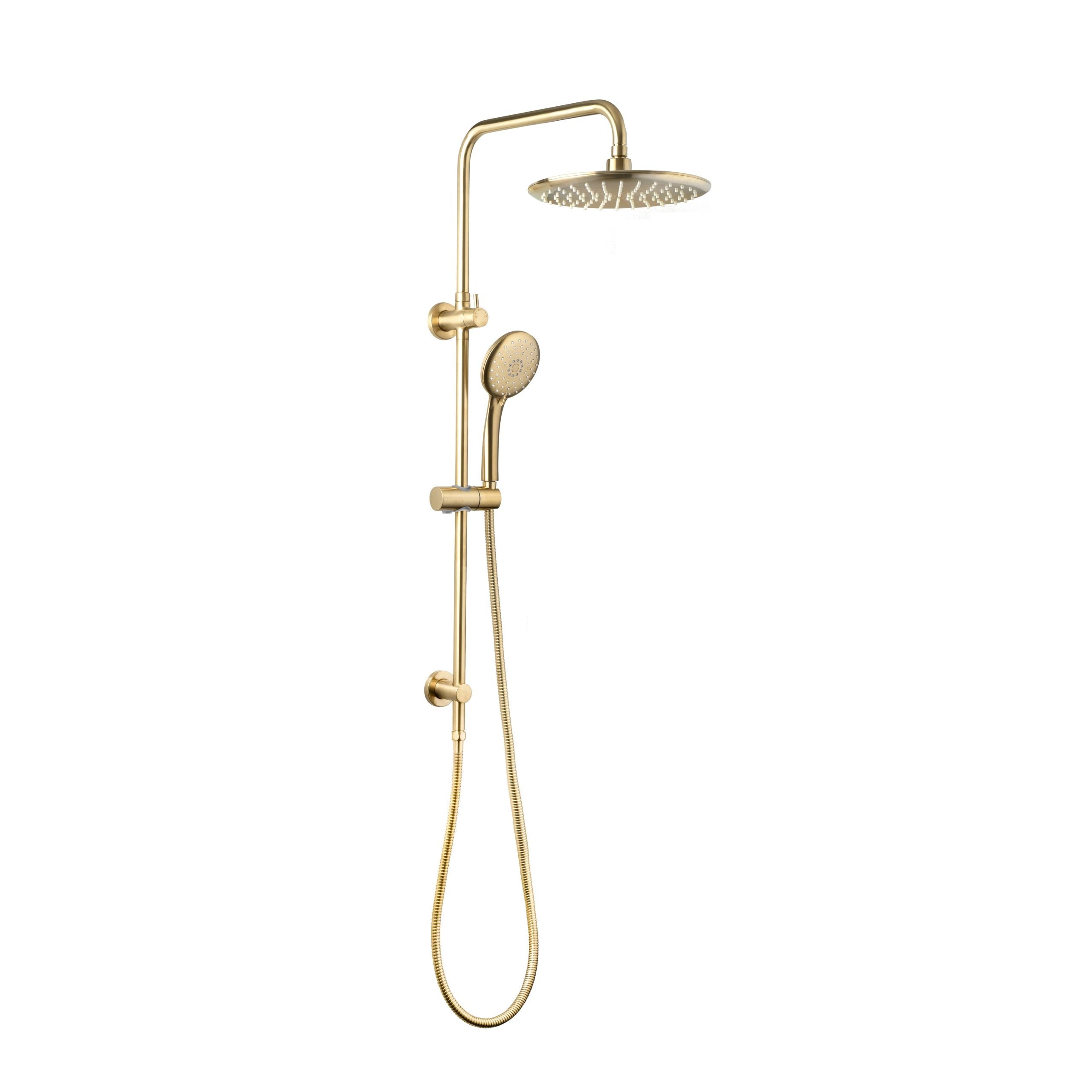 LINKWARE LOUI TWIN SHOWER WITH RAIL BRUSHED GOLD
