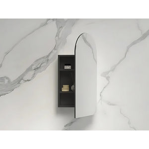 INFINITY BIANCO SEMI MATTE BLACK SHAVING CABINET 550X900MM