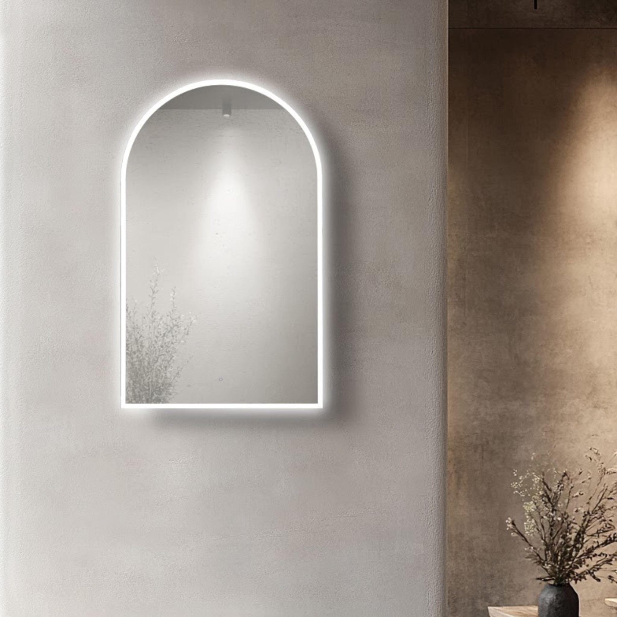 INFINITY BIANCO SEMI MATTE WHITE LED SHAVING CABINET 550X900MM