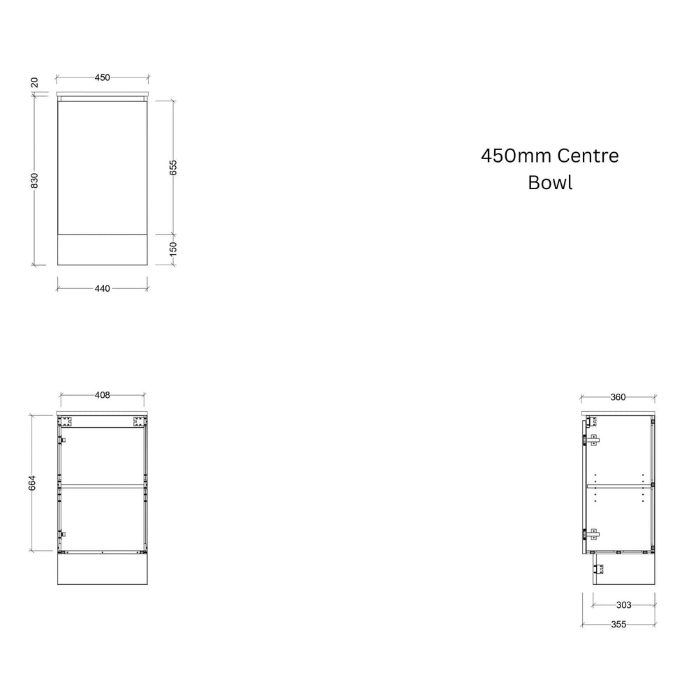 TIMBERLINE BILLIE SPACE SAVING CUSTOM FLOOR STANDING VANITY (ALL SIZING)