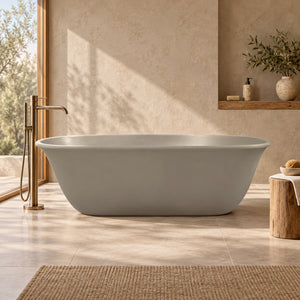 TURNER HASTINGS BLANCHE TITANCAST FREESTANDING NON OVERFLOW BATHTUB LIGHT FAWN 1620MM