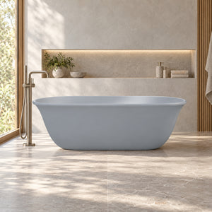 TURNER HASTINGS BLANCHE TITANCAST FREESTANDING NON OVERFLOW BATHTUB POWDER GREY 1620MM