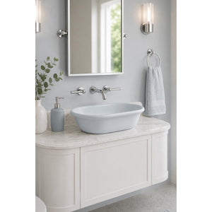 TURNER HASTINGS BLANCHE OVAL TITANCAST SOLID SURFACE HANDCRAFTED ABOVE COUNTER BASIN ALICE BLUE 530MM