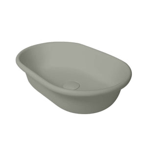 TURNER HASTINGS BLANCHE OVAL TITANCAST SOLID SURFACE HANDCRAFTED ABOVE COUNTER BASIN INDUSTRIAL GREY 530MM