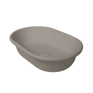 TURNER HASTINGS BLANCHE OVAL TITANCAST SOLID SURFACE HANDCRAFTED ABOVE COUNTER BASIN LIGHT FAWN 530MM