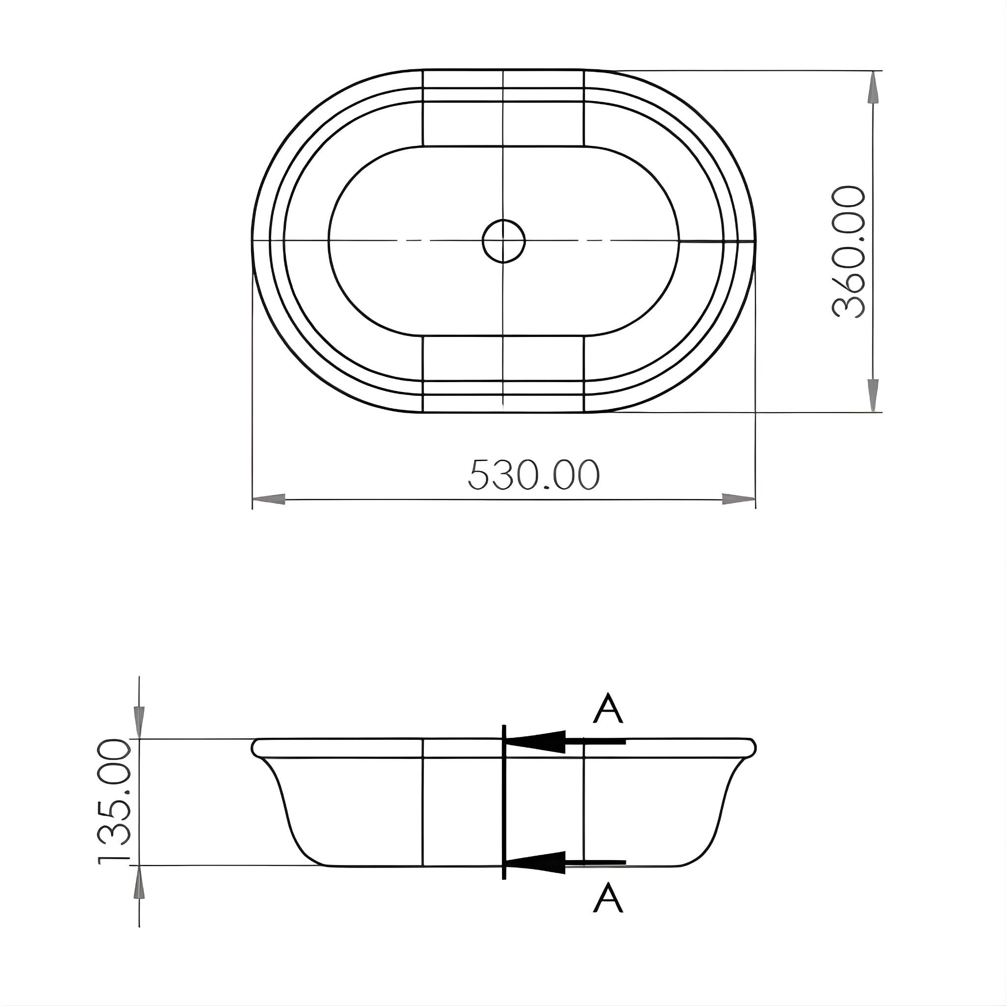 TURNER HASTINGS BLANCHE TITANCAST HANDCRAFTED ABOVE COUNTER BASIN SPECIAL FINISH 530MM