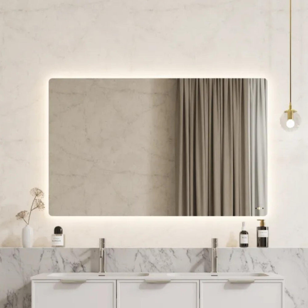 POSEIDON JASPER RECTANGULAR BACKLIT LED MIRROR 3 COLOUR LIGHTS 900X750MM