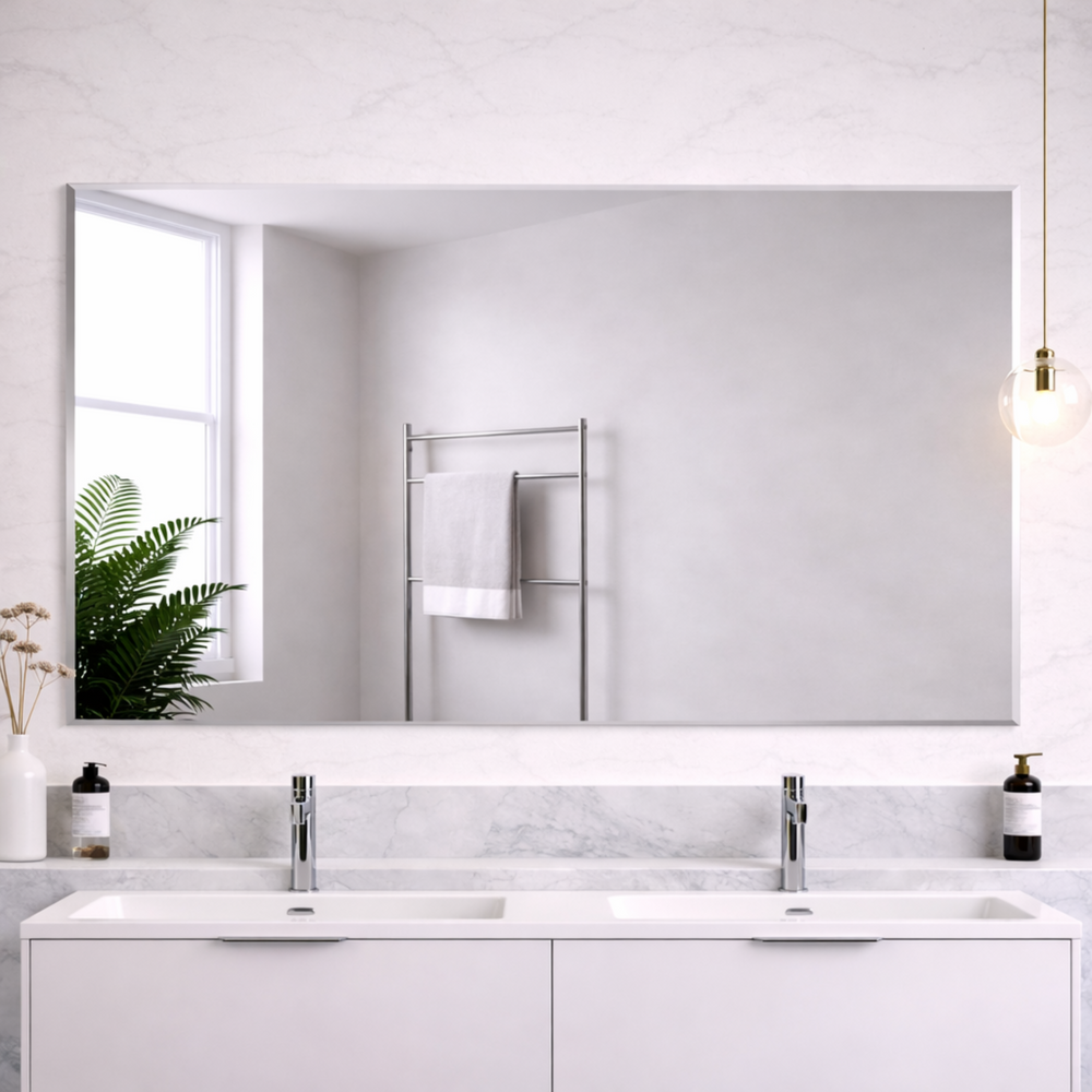 POSEIDON JASPER RECTANGULAR FRAMELESS BEVEL EDGE PLAIN MIRROR 1200X900MM