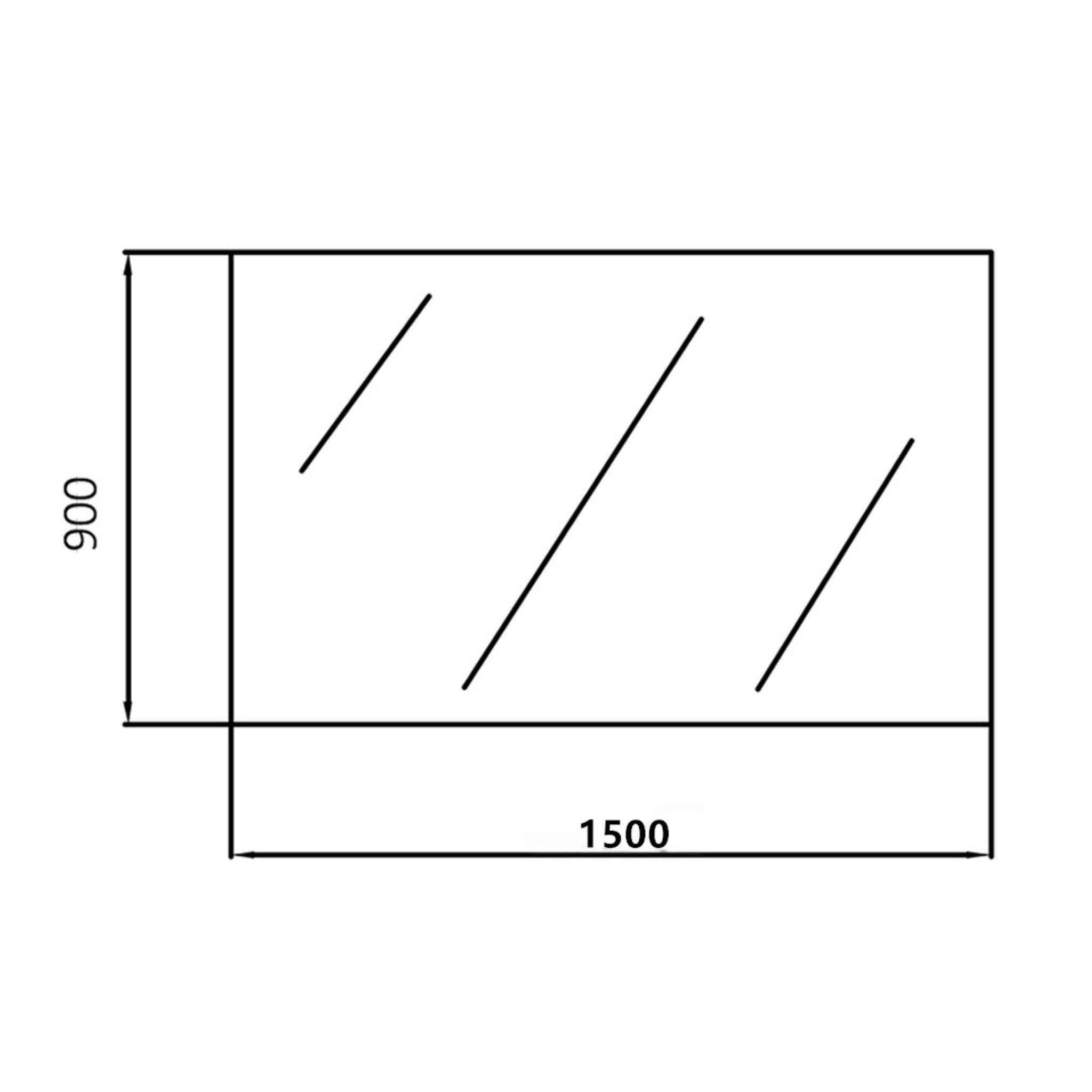 POSEIDON JASPER RECTANGULAR FRAMELESS BEVEL EDGE PLAIN MIRROR 1500X900MM