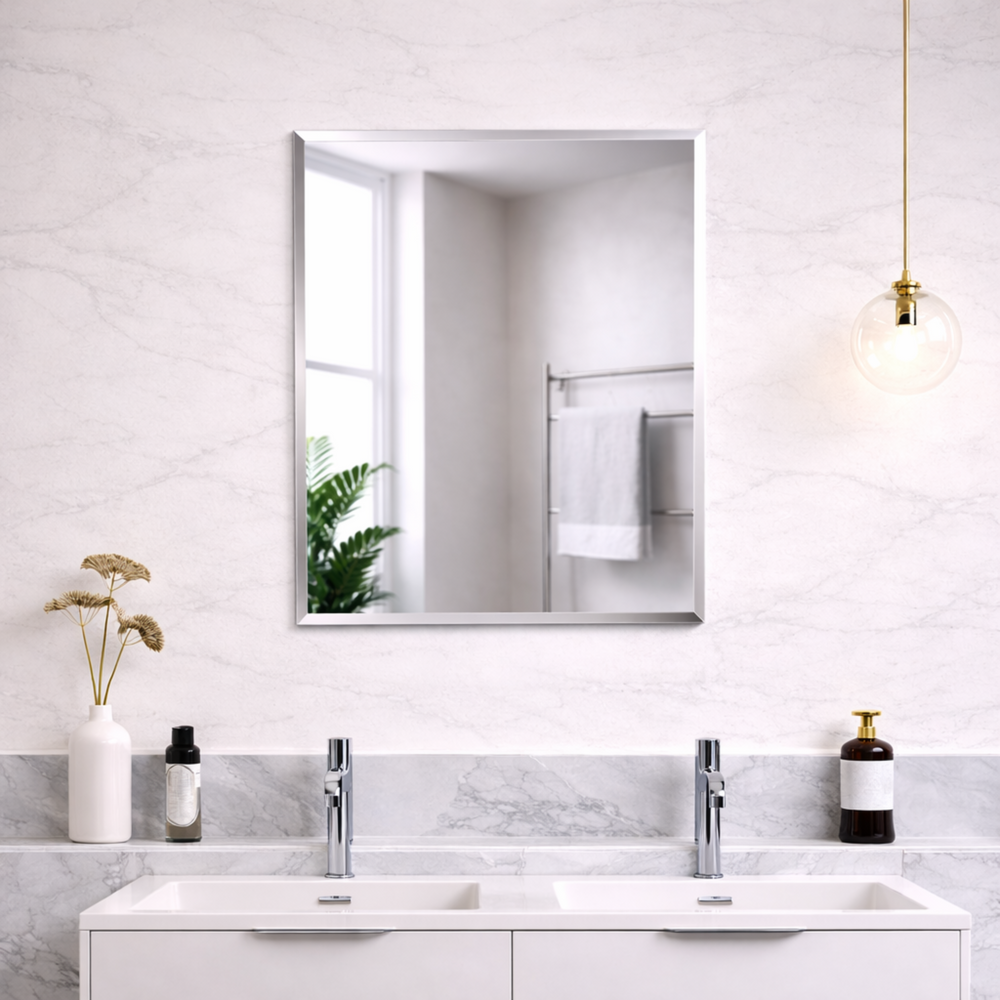 POSEIDON JASPER RECTANGULAR FRAMELESS BEVEL EDGE PLAIN MIRROR 450X600MM