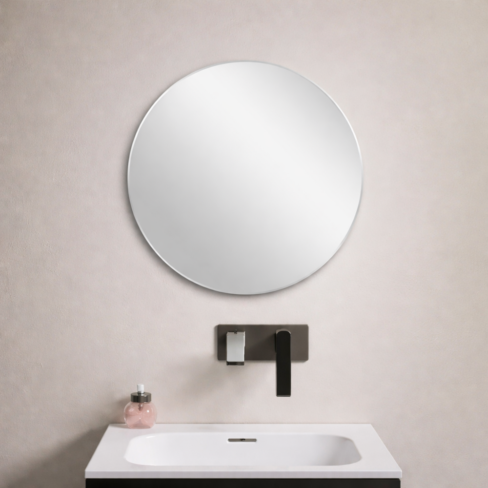 POSEDION LUNA ROUND FRAMELESS BEVEL EDGE PLAIN MIRROR 500X500MM