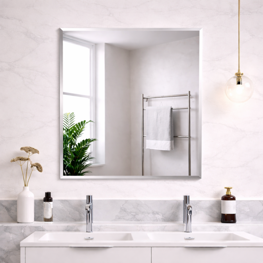 POSEIDON JASPER RECTANGULAR FRAMELESS BEVEL EDGE PLAIN MIRROR 600X750MM