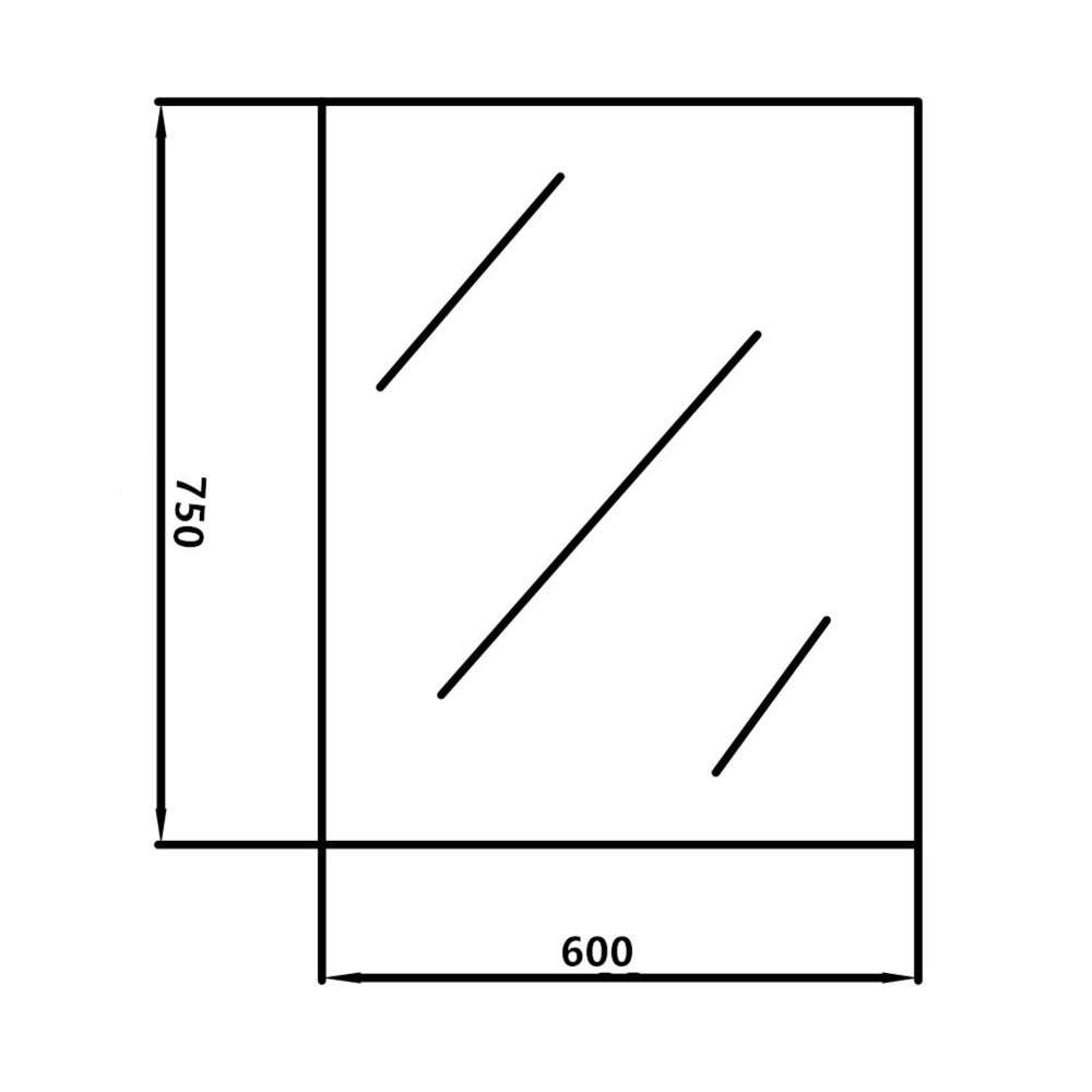 POSEIDON JASPER RECTANGULAR FRAMELESS BEVEL EDGE PLAIN MIRROR 600X750MM