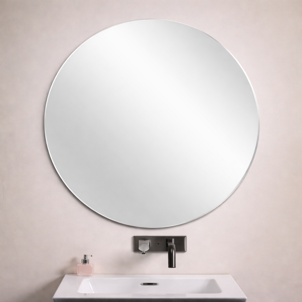 POSEDION LUNA ROUND FRAMELESS BEVEL EDGE PLAIN MIRROR 800X800MM