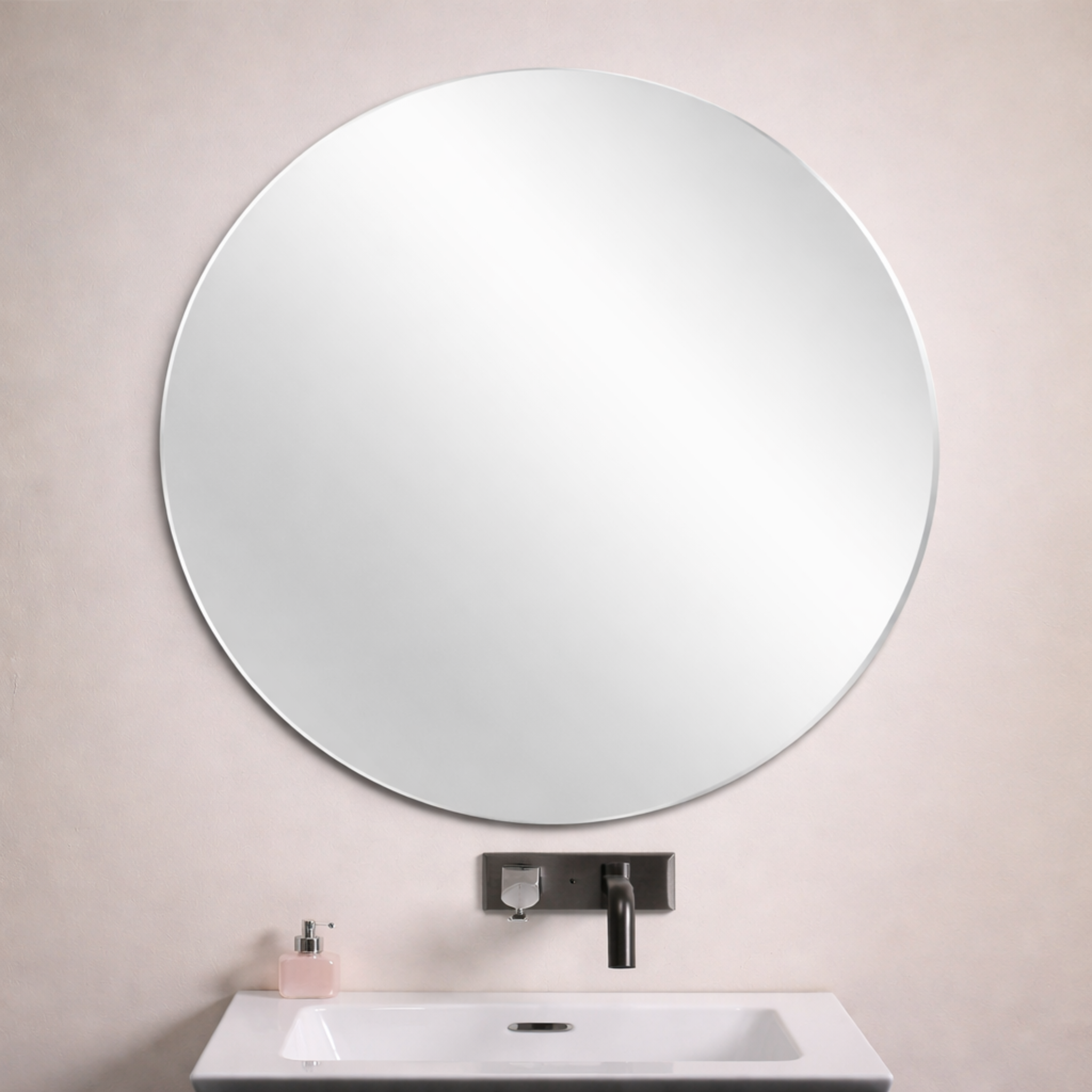 POSEDION LUNA ROUND FRAMELESS BEVEL EDGE PLAIN MIRROR 800X800MM