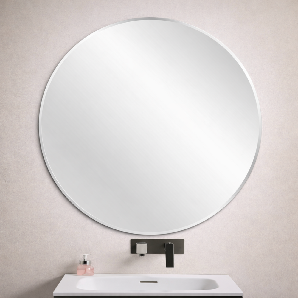 POSEDION LUNA ROUND FRAMELESS BEVEL EDGE PLAIN MIRROR 900X900MM
