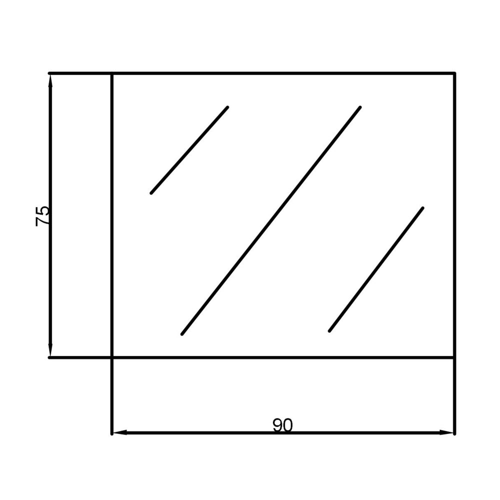 POSEIDON JASPER RECTANGULAR FRAMELESS BEVEL EDGE PLAIN MIRROR 900X750MM