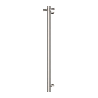 OLIVERI VENICE STAINLESS STEEL HEATED VERTICAL TOWEL RAIL BRUSHED NICKEL 1000MM