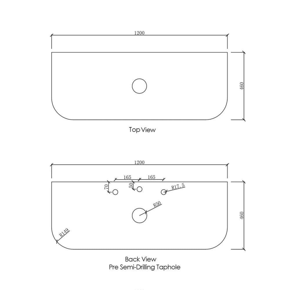 OTTI BONDI NATURAL OAK 1200MM CURVE SINGLE BOWL WALL HUNG VANITY