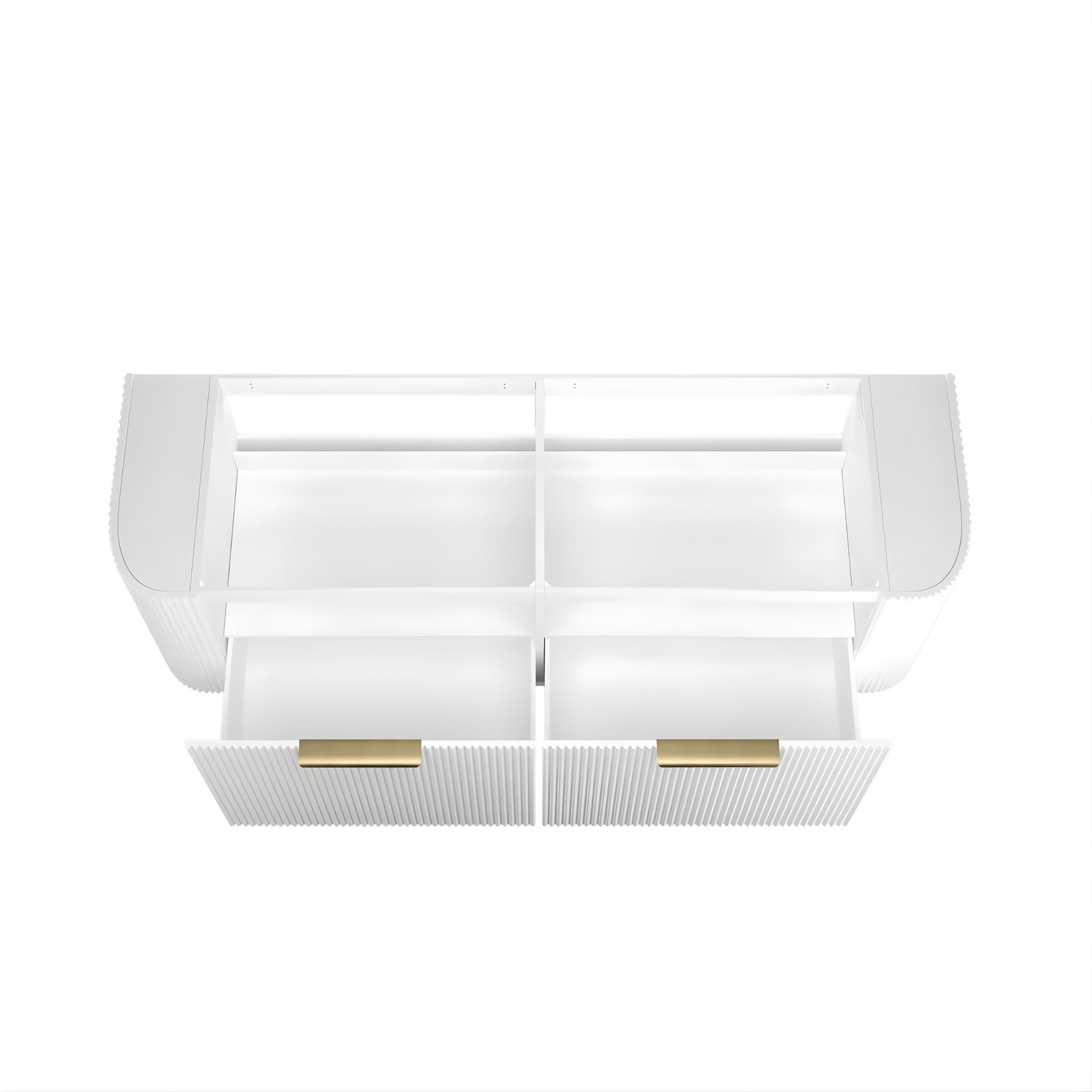 OTTI BONDI MATTE WHITE FLUTED 1500MM CURVE DOUBLE BOWL WALL HUNG VANITY