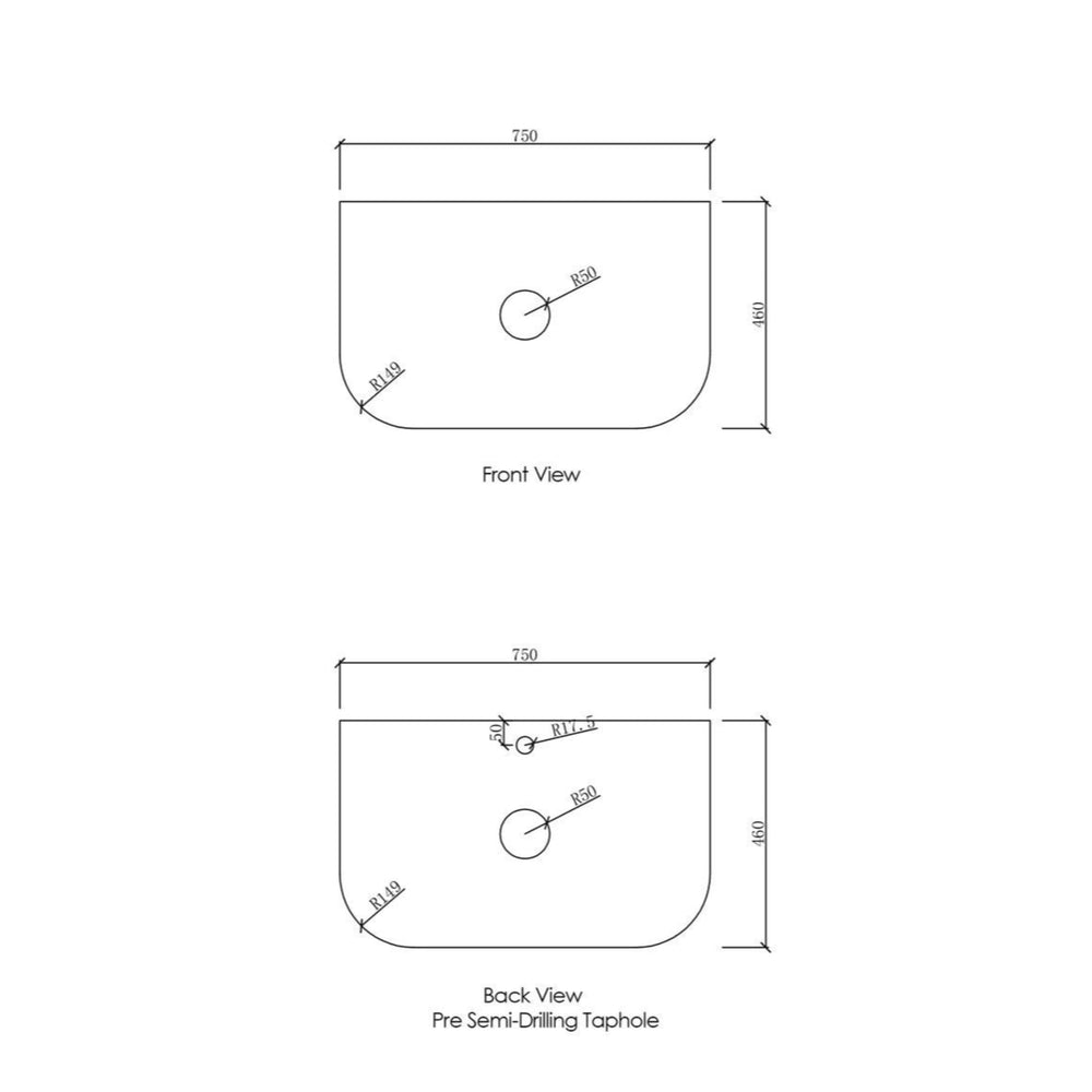 OTTI BONDI NATURAL OAK 750MM CURVE SINGLE BOWL WALL HUNG VANITY