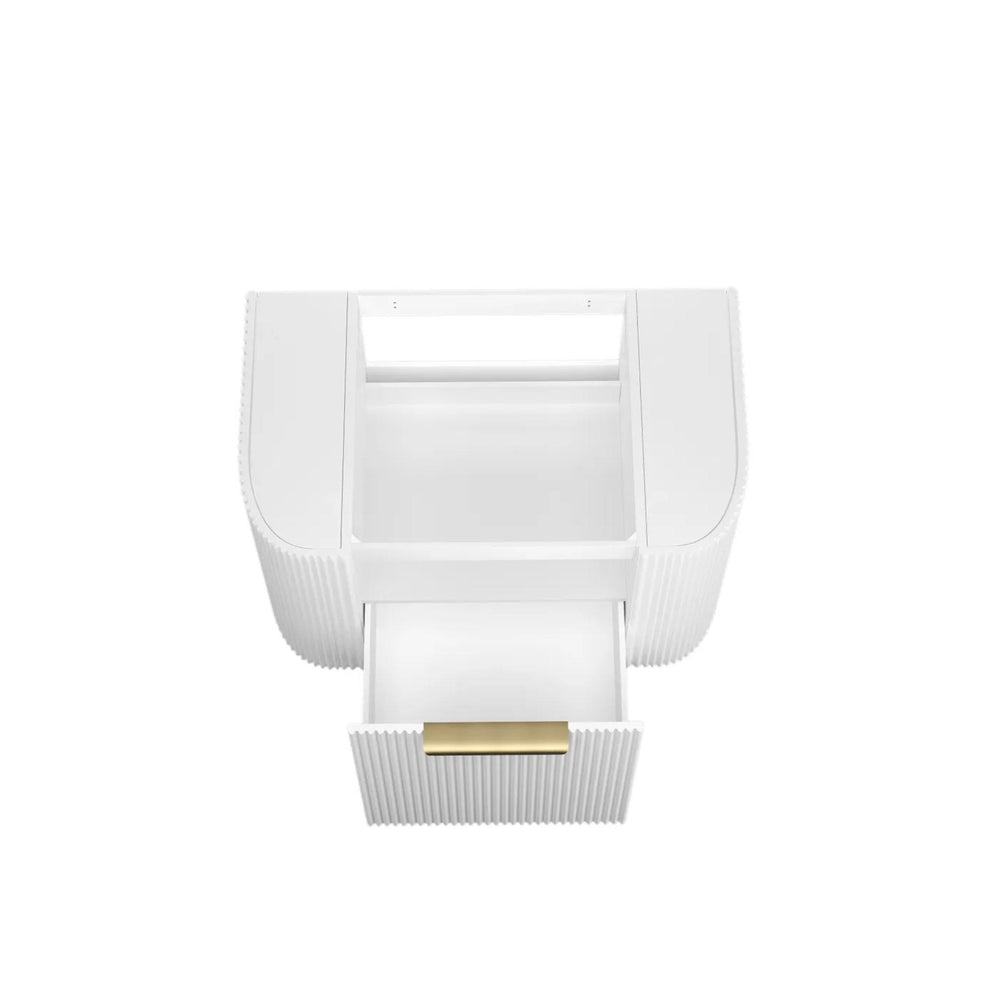 OTTI BONDI MATTE WHITE FLUTED 750MM CURVE SINGLE BOWL WALL HUNG VANITY