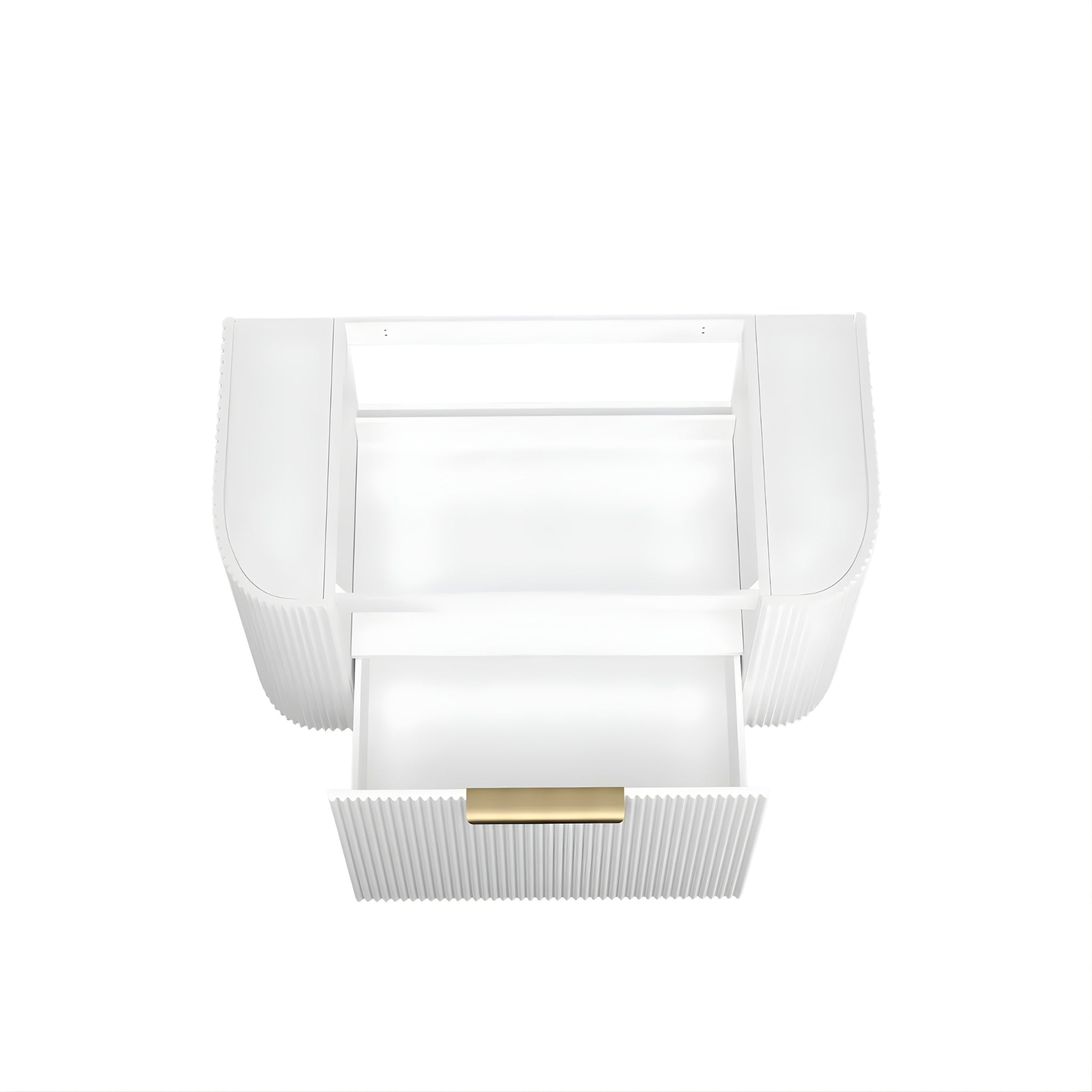 OTTI BONDI MATTE WHITE FLUTED 900MM CURVE SINGLE BOWL WALL HUNG VANITY